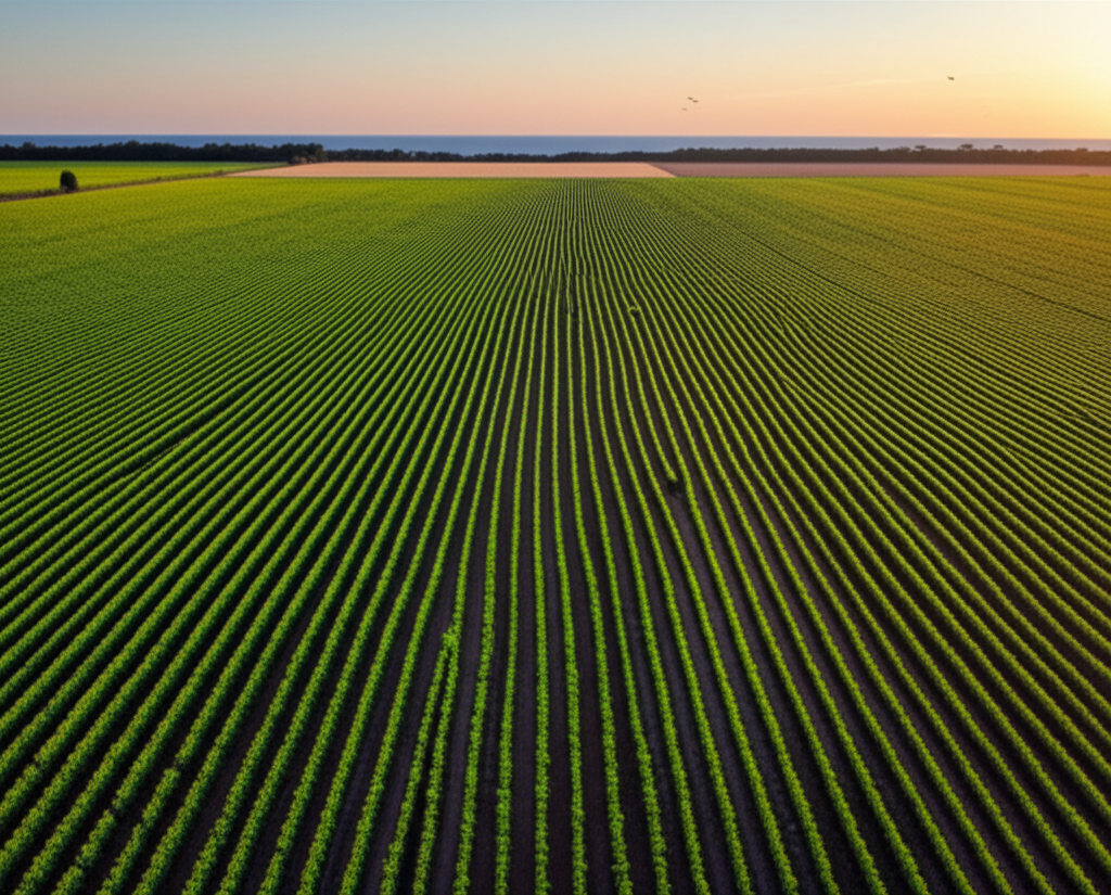 Lauksaimniecības lauks ar traktoru piederumiem